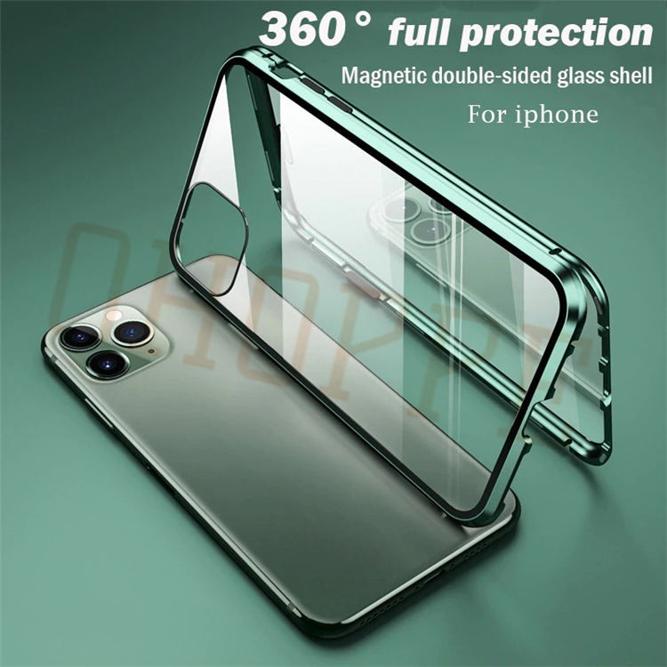 Magnetic Double Glass Case For iphone - C/CI7