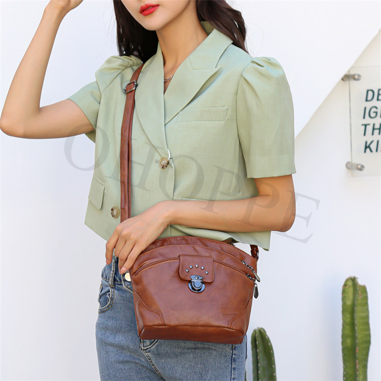 Soft Leather Small Women's Shoulder Messenger Bag - C/WB95
