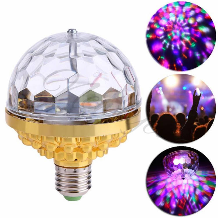 3 Pcs Colorful Auto Rotating RGB LED Bulb - C/LF73