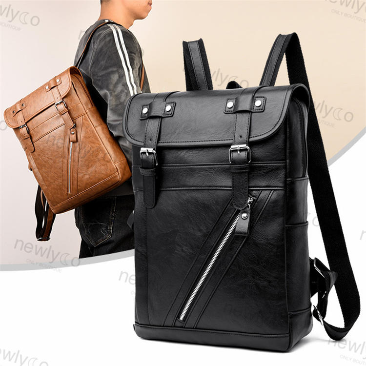 Large capacity PU leather men's backpack - C/MB232