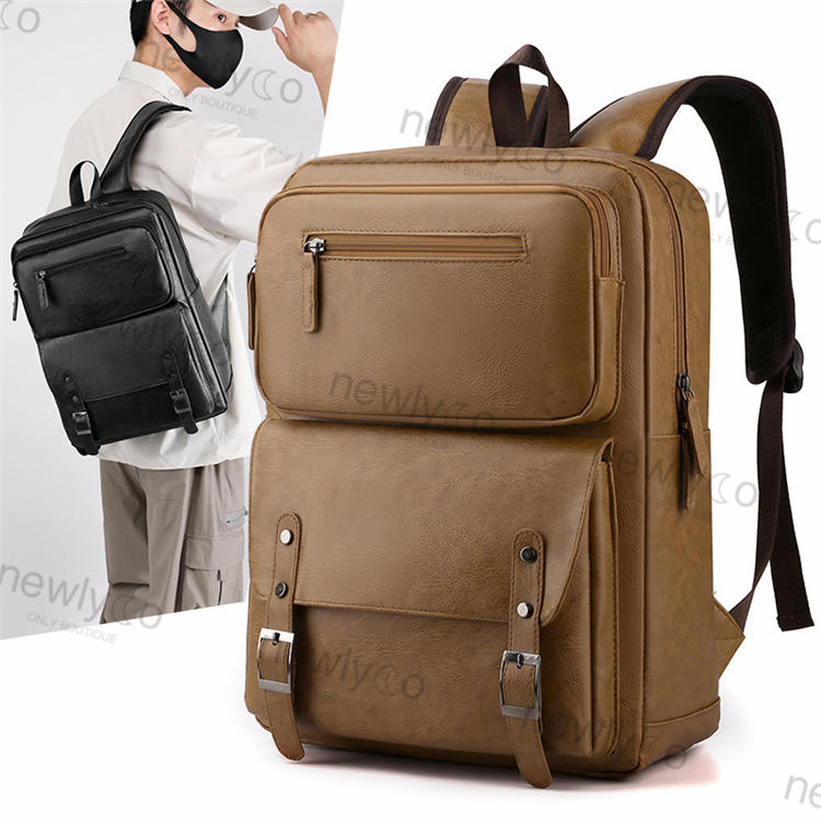Large capacity PU leather men's backpack - C/MB233
